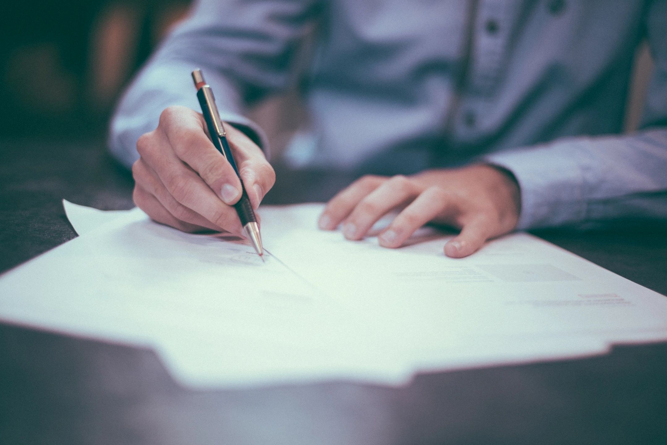Signing document professional real estate