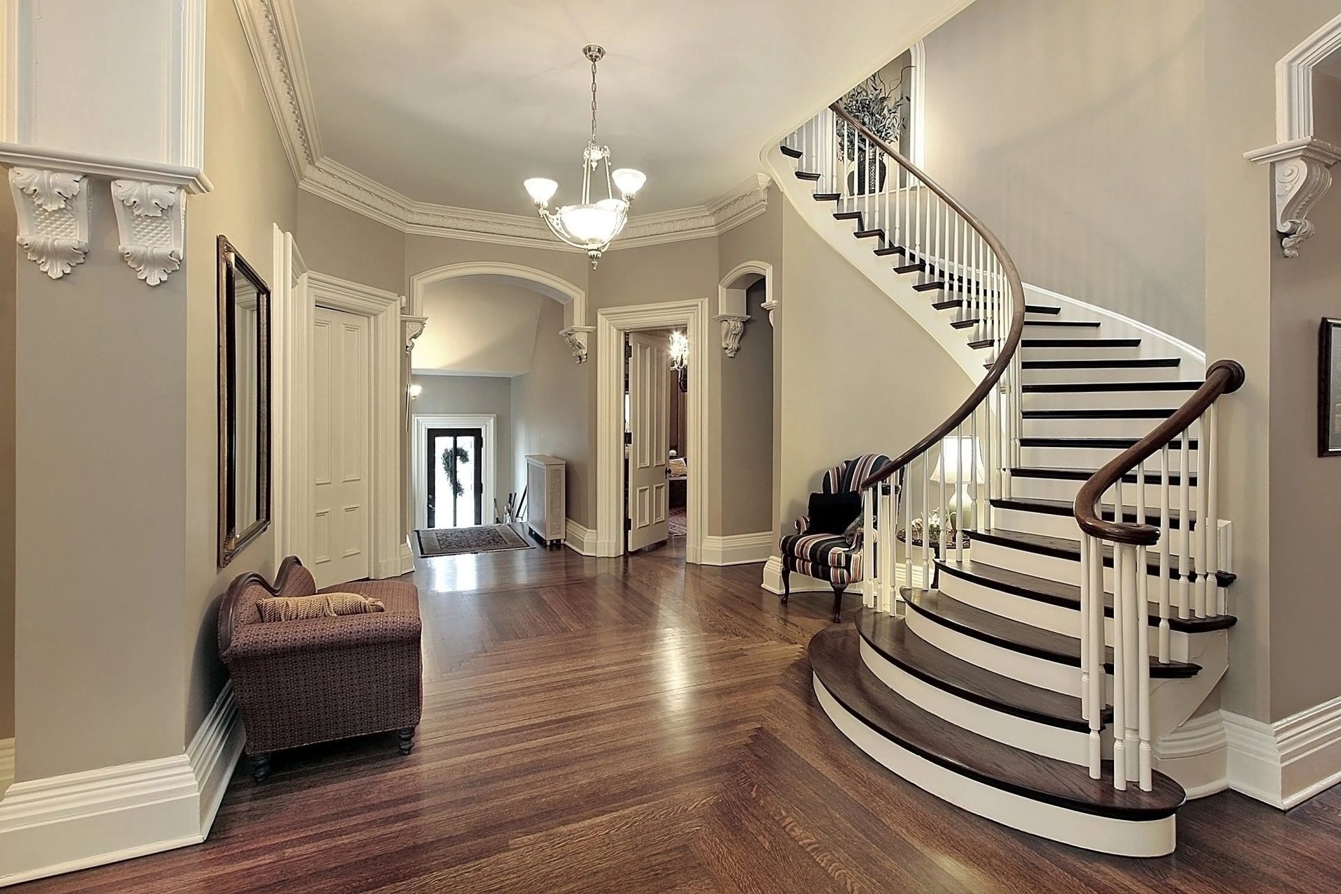 Grand staircase foyer interior luxury home